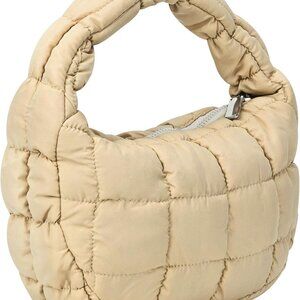 Mini Puffer Tote Bag for Women Quilted Nylon Lightweight Cute Purse